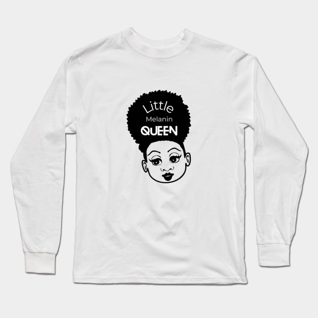 Afro Girl - Little Melanin Queen Long Sleeve T-Shirt by Soul B Designs